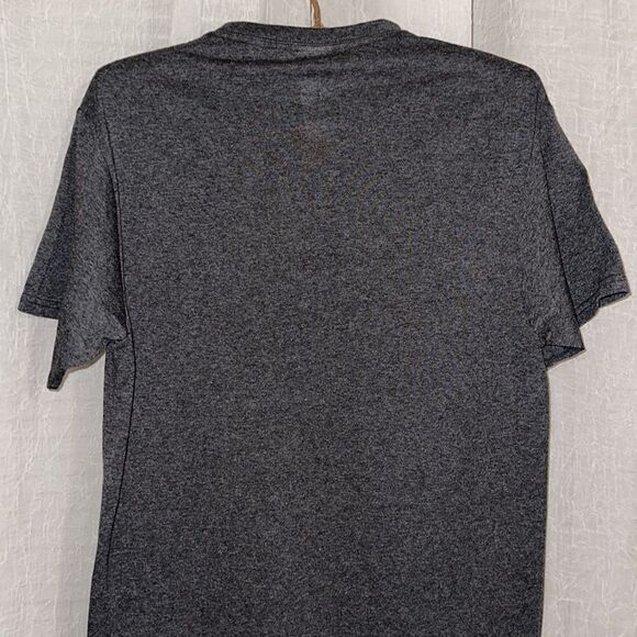 Delta M Charcoal Gray Silver Black Gaming Short Sleeve Cotton Blend Tee - Picture 4 of 12